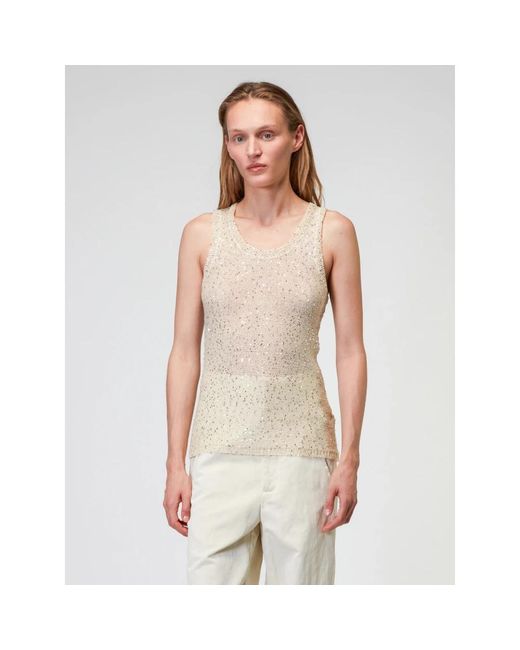 Round-Neck Knitwear di Roberto Collina in Natural