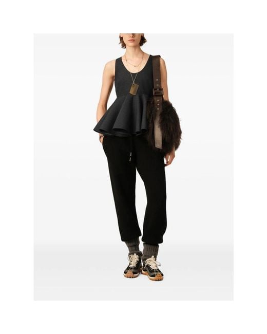 AMI Black Sleeveless Tops