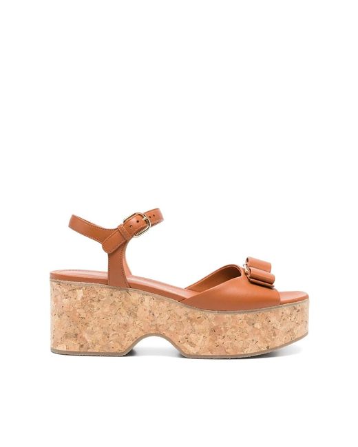 Wedges Ferragamo de color Brown