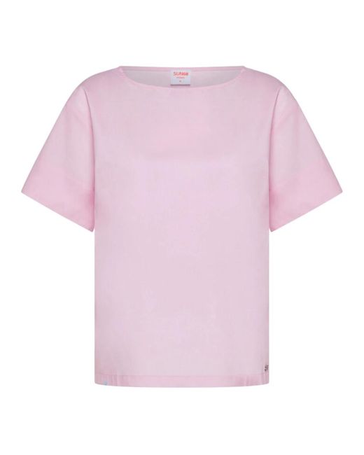 Ciclamino t-shirt slim fit in cotone di Sun 68 in Purple