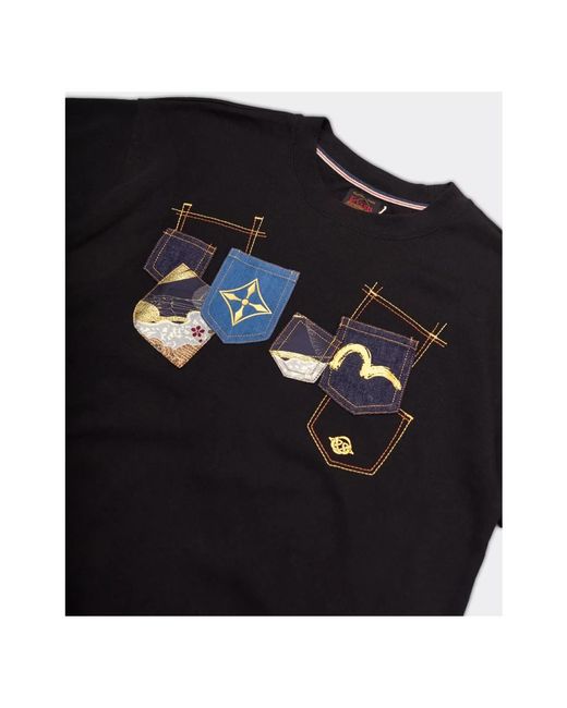 Evisu Black T-Shirts for men