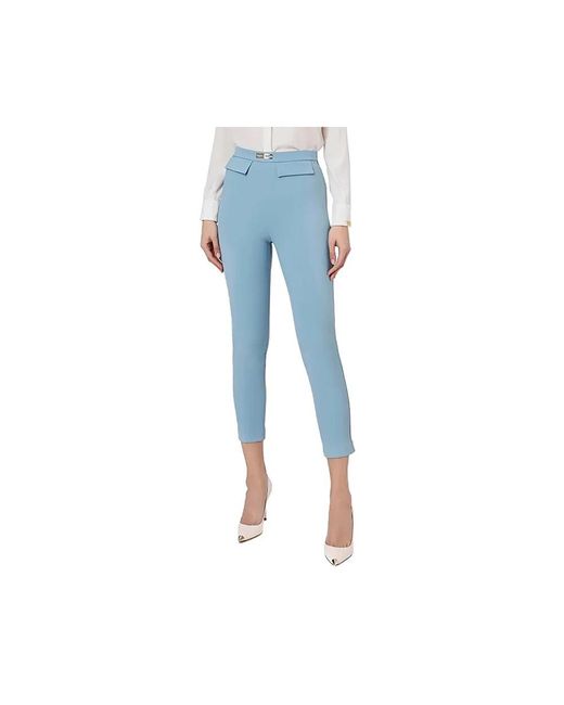 Elisabetta Franchi Blue Slim-Fit Trousers