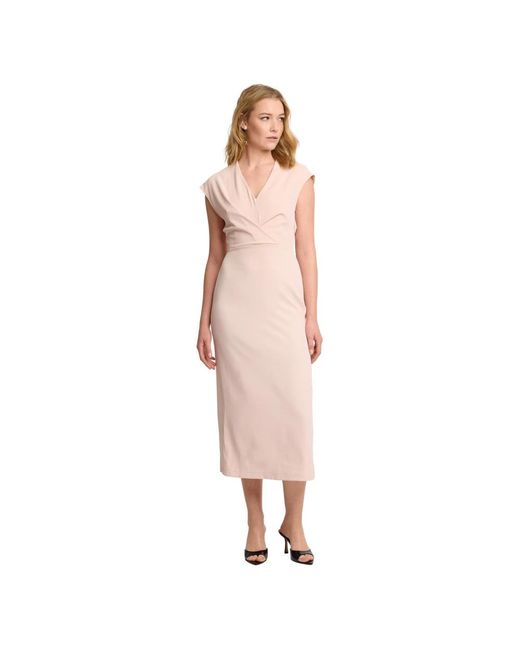 Kocca Kleedjes ,Midi Jurk Met Split in het Pink