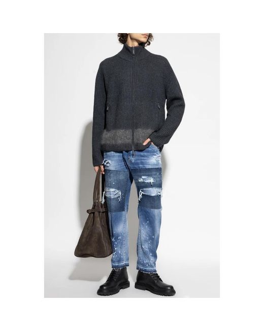 DSquared² Truien & Vesten ,Grijs ,Wol Wollen Vest in het Blue voor heren
