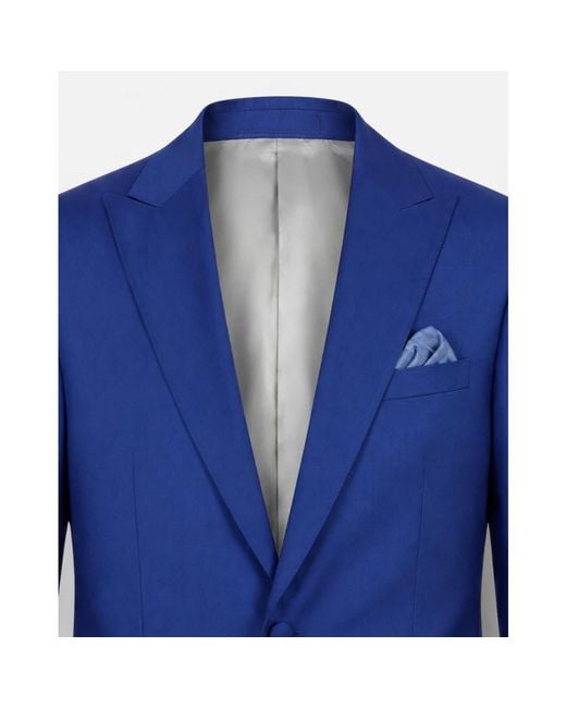 Paoloni Blue Single Breasted Suits for men