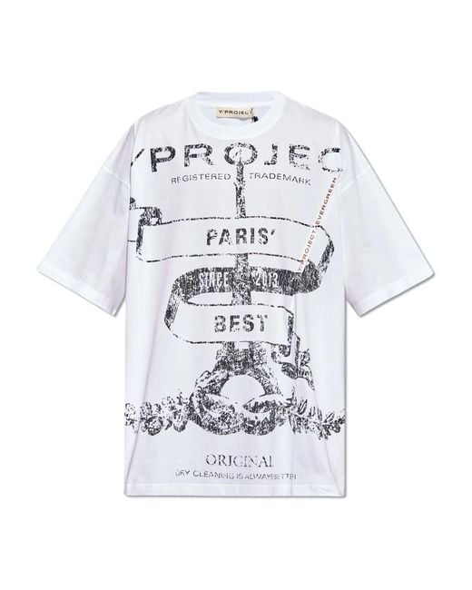 Y. Project Bedrucktes t-shirt in White für Herren