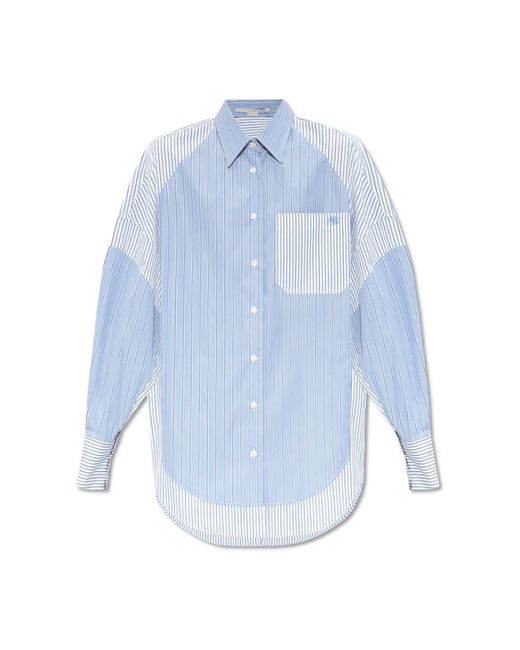 Stella McCartney Overhemden ,Blauw ,Katoen Shirt Met Zak in het Blue
