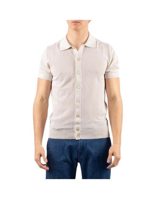Gran Sasso Blue Short Sleeve Shirts for men