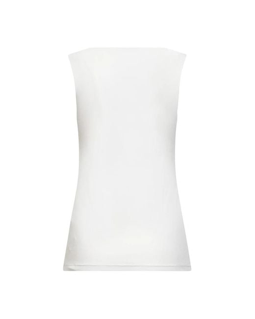 Blanca Vita White Sleeveless Tops