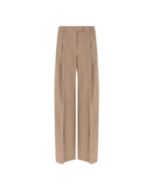Brunello Cucinelli Natural Wide Trousers