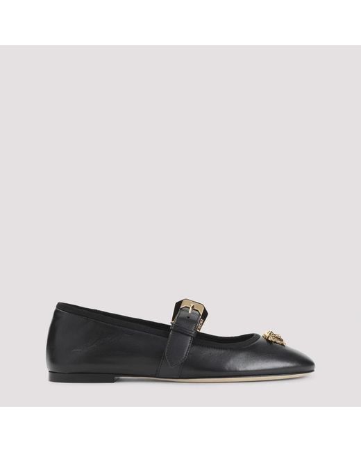 Versace Black Ballerinas