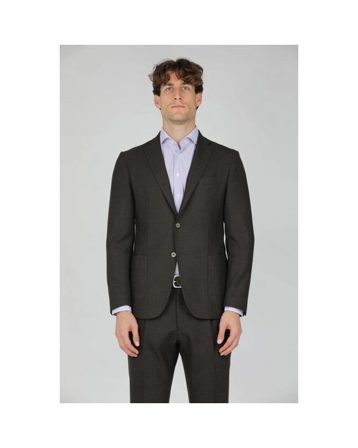 Santaniello Black Single Breasted Suits for men