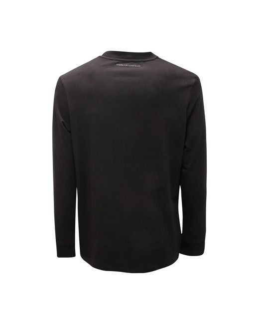 Karl Lagerfeld Black Long Sleeve Tops for men