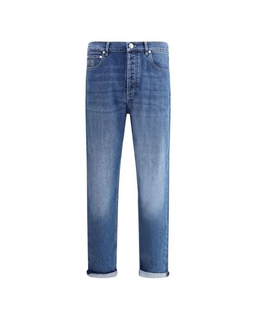 Brunello Cucinelli Blue Slim-Fit Jeans for men