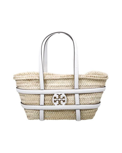 Tory Burch Stro Basket Bag Met Stijl in het Metallic