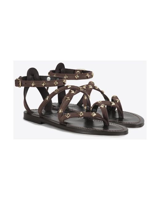 K. Jacques Black Flat Sandals