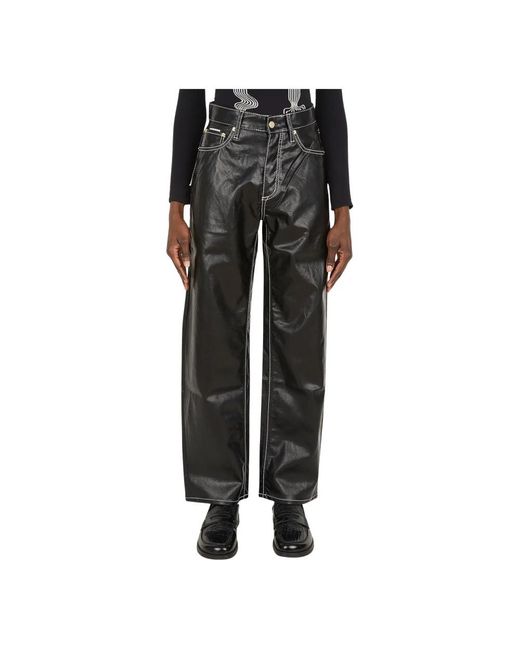 Eytys Black Leather Trousers for men