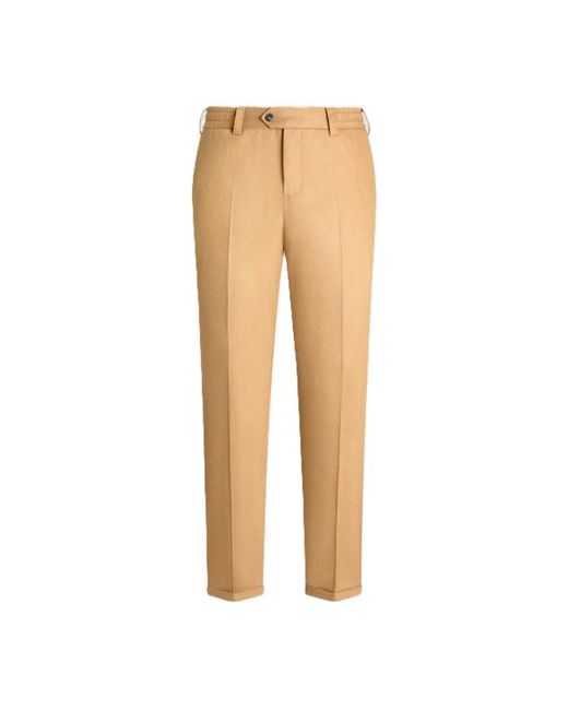 Straight Trousers PT Torino de hombre de color Natural