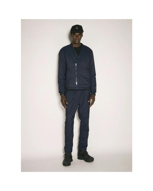 Undercover Jassen ,Blauw ,Polyester Gewatteerde V-Hals Blouson Jas in het Blue voor heren