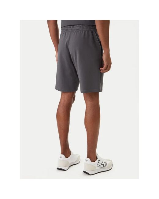 EA7 Korte Broeken ,Grijs ,Jersey Shorts Met Logo Aan De Zijkant in het Gray voor heren