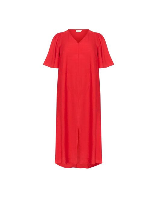 Kaffe Midi Dresses in het Red