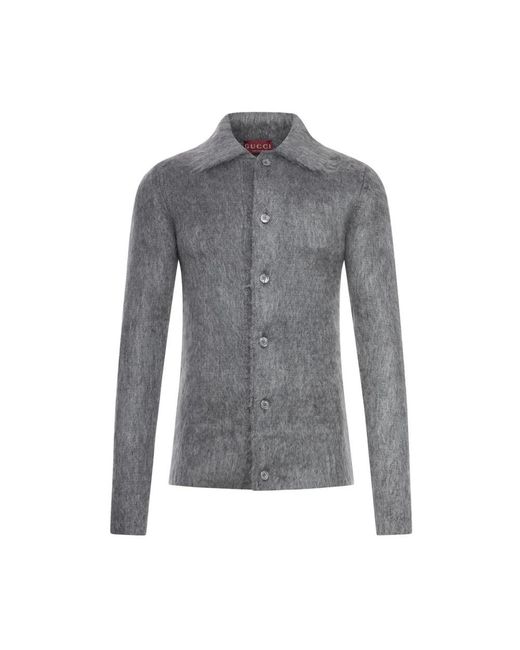 Gucci Geborsteld Mohair Wollen Vest in het Gray voor heren