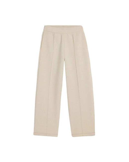 AMI Broeken ,Bruin ,Wol Casual Bruine Broek Met Viscose/Wol Mix in het Natural