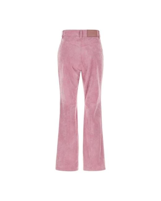 Chloé Pink Leather Trousers