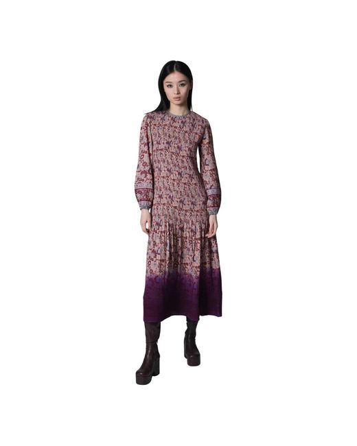 Midi Dresses Manoush de color Purple