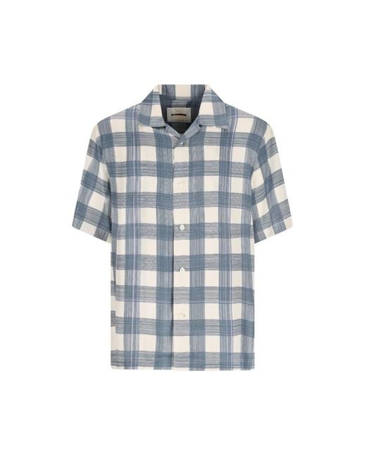 Jil Sander Blue Short Sleeve Shirts for men