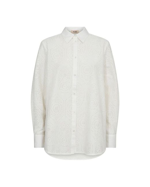 Mos Mosh White Elegante Spitzenbluse Mit Kragen