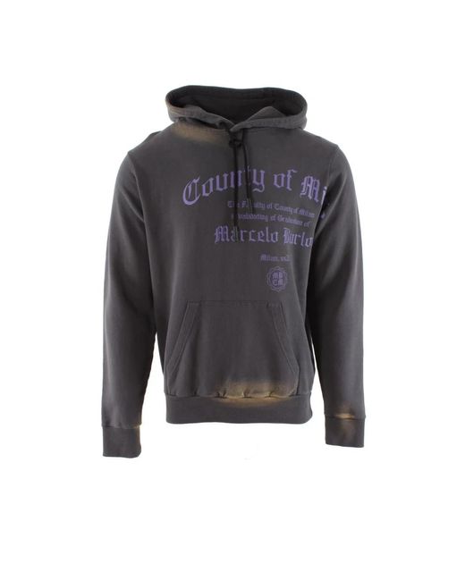 Felpa con cappuccio di Marcelo Burlon in Gray da Uomo