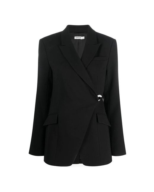 Jonathan Simkhai Eva Blazer Met Gekruiste Hals in het Black