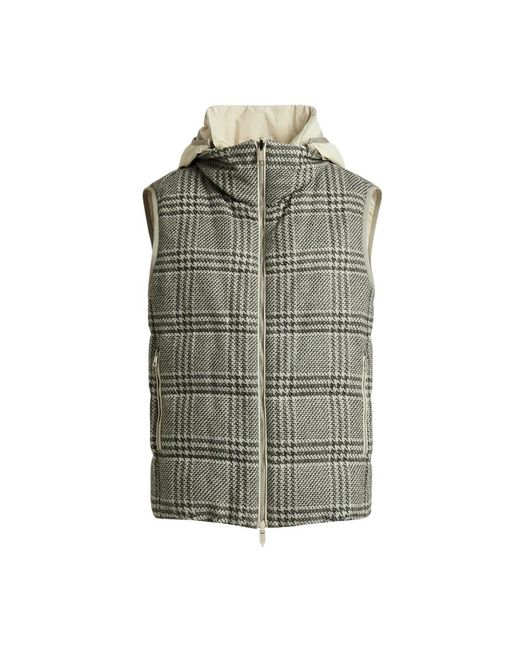 Kiton Jassen ,Grijs ,Kasjmier Omkeerbaar Zijde Kasjmier Gilet in het Green