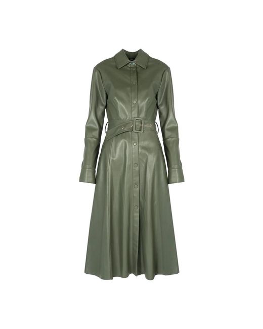 Liu Jo Elegante Midi Jurk Met Kraag in het Green