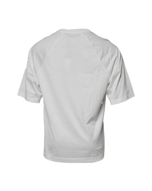 Dolce & Gabbana Weißes grafikdruck baumwoll t-shirt in Gray für Herren