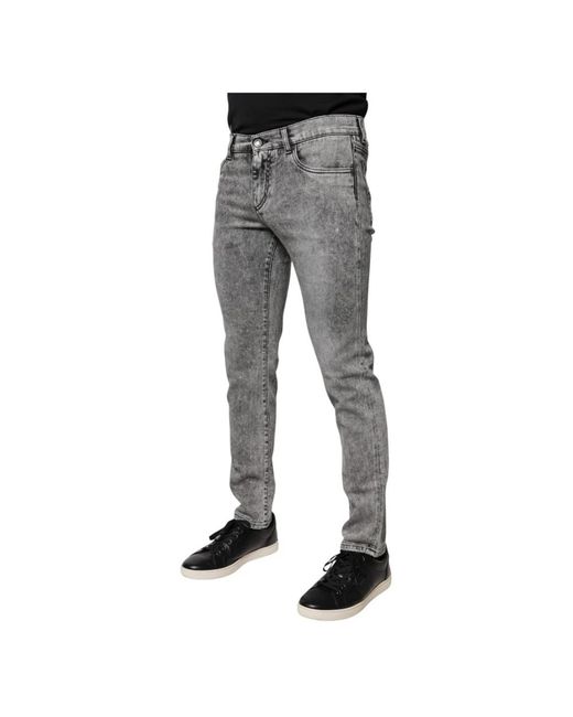 Dolce & Gabbana Gray Slim-Fit Jeans for men