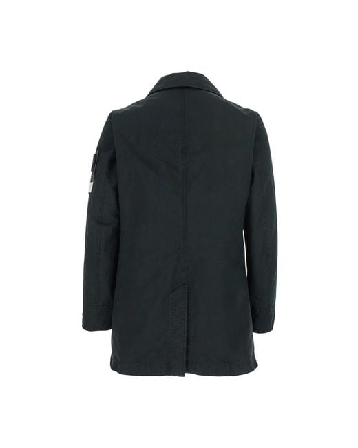 Single-Breasted Coats Stone Island de hombre de color Black