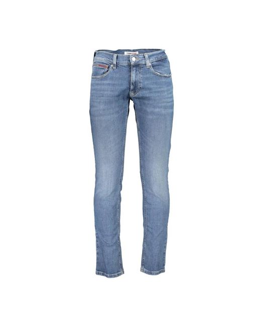 Jeans slim fit ricamati con effetto lavato di Tommy Hilfiger in Blue da Uomo