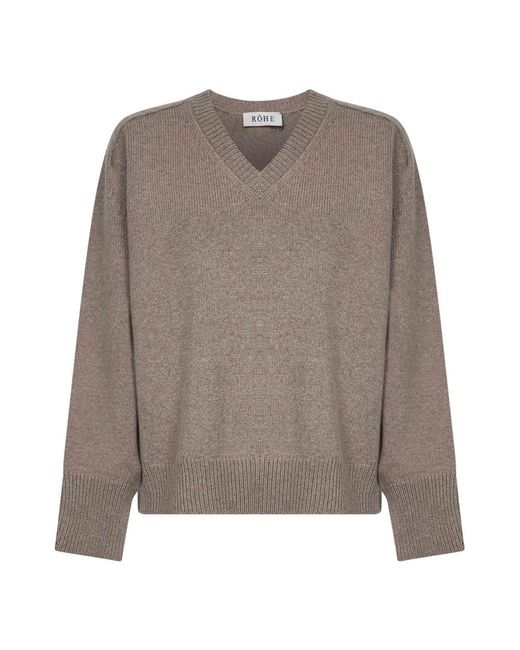 V-Neck Knitwear Rohe en coloris Brown