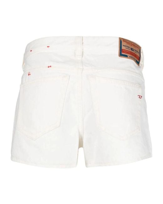 DIESEL White Denim Shorts