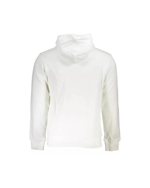 La Martina Weiße baumwoll-sweatshirt mit kapuze und reißverschluss in White für Herren