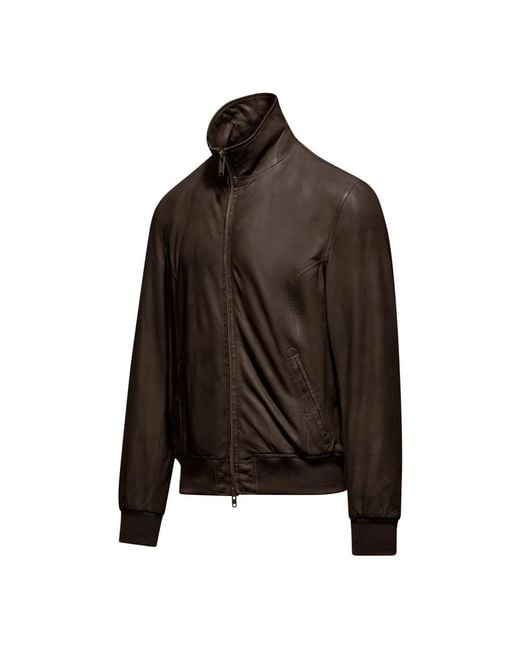 Bomboogie Black Leather Jackets for men