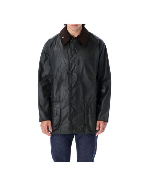 Barbour Black Leather Jackets for men