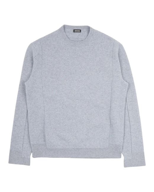 Zegna Gray Round-Neck Knitwear for men