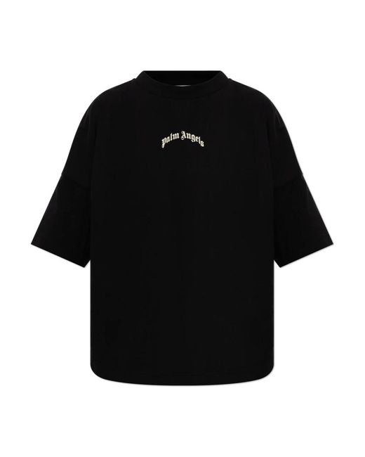 Palm Angels Black T-Shirts