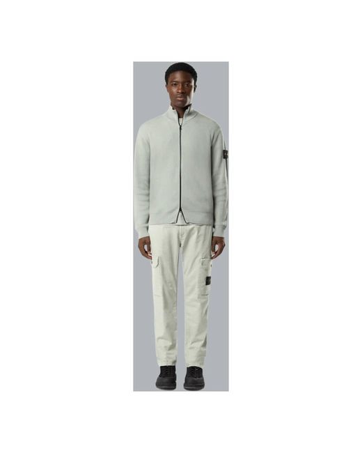 Stone Island Truien & Vesten ,Groen ,Katoen Geribbelde Zachte Katoenen Vest in het Gray voor heren