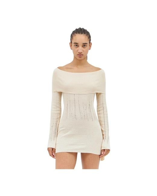 AYA MUSE White Knitted Dresses