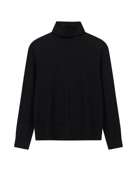 ARMANI EXCHANGE Truien & Vesten ,Zwart ,Wol Maxi-Logo Pullover in het Black voor heren