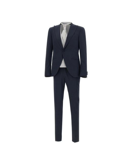 Corneliani Blue Single Breasted Suits for men